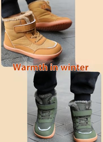 Barefoot Shoes for Children Winter Waterproof，Toddler/Boys/Girls Non-Slip Wide Toe Box High Top Snow Boots4