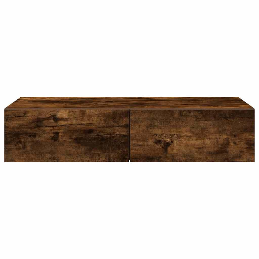 Estantería de pared con cajones (80 x 33 x 17 cm), diseño moderno de madera
