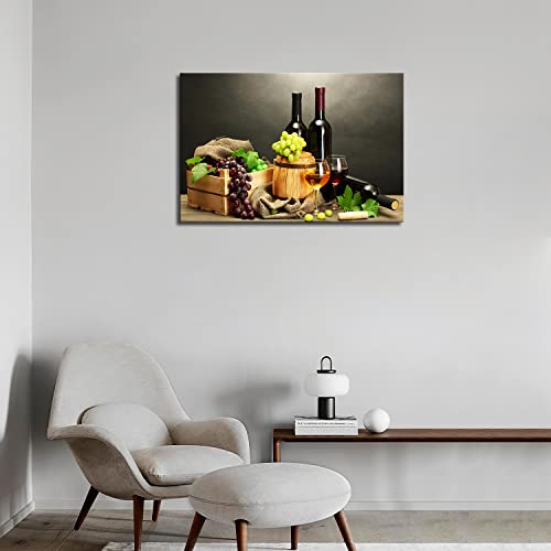 Grape Wine In Bottle Cups Wall Art Painting The Picture Print On Canvas Food Pictures For Home Decor Decoration Gift #TOP4