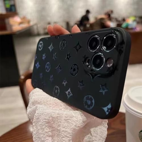 Coque iPhone 17 Motifs Floraux Noir Mat Idéale pour le Bureau et les Sorties