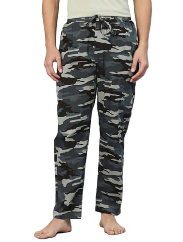 Image of Majestic Man Men's Printed Pure Cotton Lounge Pyjama | Comfort Fit | Elastic Waist with Drawstring | 3 Pockets | Button Closure