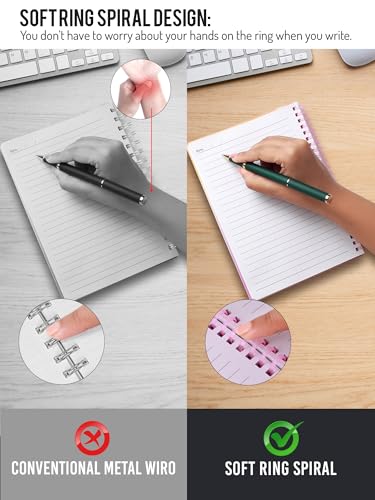 Image of DOODLE A5 Soft Spiral Notebook With Elastic Band Closure & Pen Holder | 160 Ruled Paper | Beautifully Printed PP Cover | Perfect for School, College & Office Use - Radiant Joy