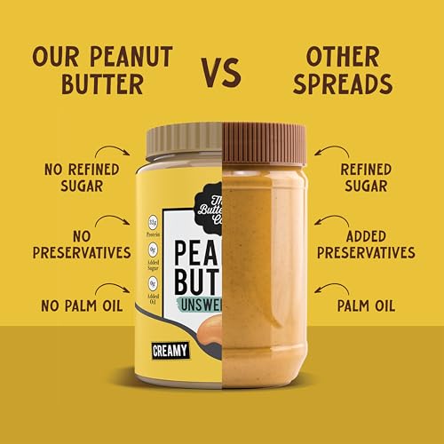 The Butternut Co. Natural Peanut Butter (Creamy) 800 gm, Unsweetened, 32g Protein, No Added Sugar, 100% Peanuts, No Salt, High Protein Peanut Butter, Gluten Free, Vegan, Cholesterol Free
