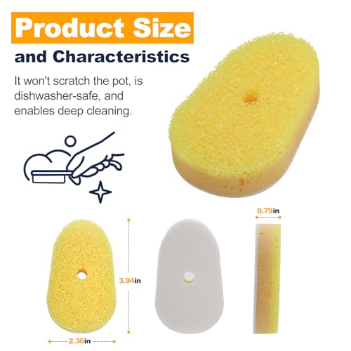 Image of Packs Refill Heads Compatible with Dish Daddy, Non-Scratch Wand Refill Sponge Heads Compatible with Scrub Daddy, Upgrade Much Thicker and Durable (8.)