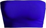 Women's Strapless Sexy Y2K Tube Top Sleeveless Stretchy Bandeau Crop Top Casual Solid Summer Outfit Royal Blue Regular