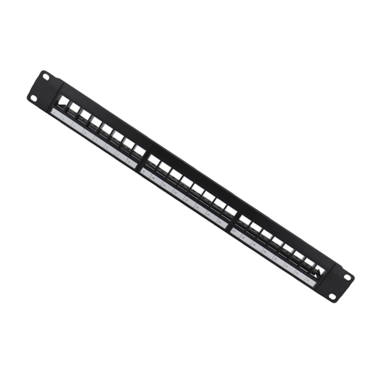 Panneau de Brassage Ethernet 19 Pouces 24 Ports Métal Noir