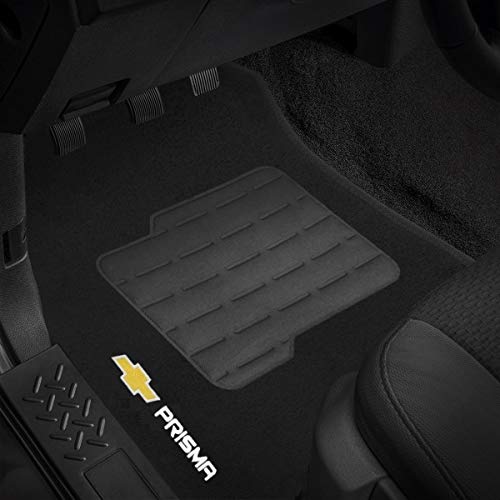 Jogo de Tapete em Carpete para GM Prisma 2013 Logo Bordado