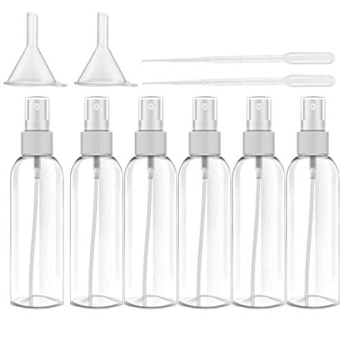 Plastic Spray Bottles 30ML Fine Mist Spray Bottle 1oz Clear Spray Bottles for Perfume, Essential Oils (6 Pack) By Angoodden