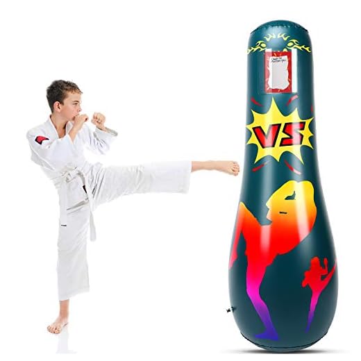 MoKo Inflatable Punching Bag, Punching Bag for Kids Adults Free Standing Boxing Bag Kids Punching Bag Fitness Punching Bag Column Tumbler Sandbag for Karate Taekwondo Decompression Kick Training, Blue