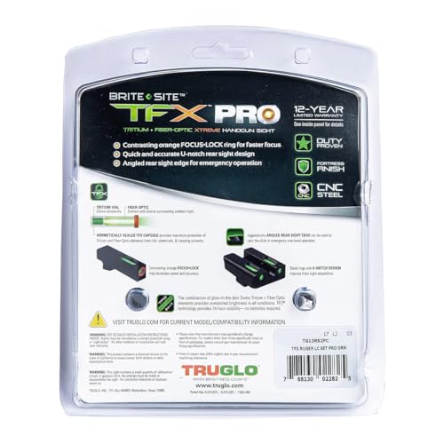 Image of Truglo TFX PRO Handgun Sight, Glowing Shock Proof Tritium and Fiber Optic Night Sight for Handguns, Compact, Durable, and Snag Free Sight