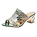 Femmes Été Casual Sandales Plates Bouche Fish Sandales Femmes Mode Talons Thick Hauts Pantoufles et Strass Talon Femmes Sandales Chaussures Femmes Noir Élégant, vert, 39 EU