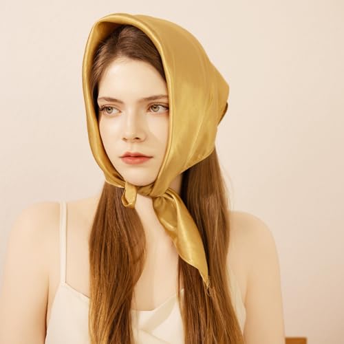 Women Satin Scarf - Vintage 23" Square Neck Scarf for Halloween & Daily Wear3