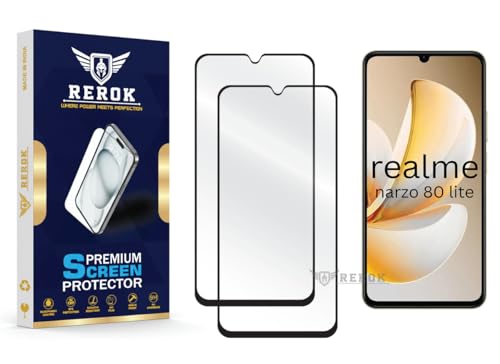 Image of Gorilla Tempered Glass Screen Protector Compatible with Realme Narzo 80 Lite [Pack of 2] | Edge-to-Edge, Bubble-Free, Case Friendly, Easy Installation Kit