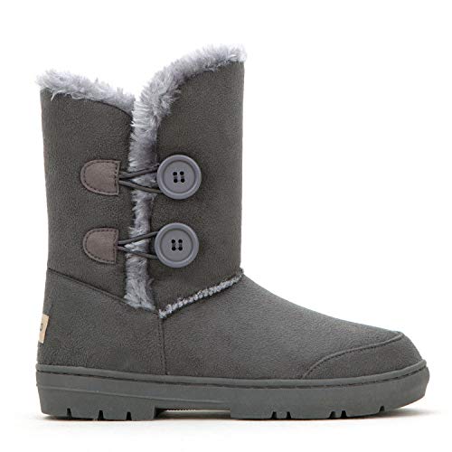 Image of CLPP'LI Womens Twin Button Fully Fur Lined Waterproof Winter Snow Boots