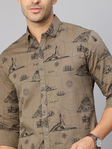 Image of Majestic Man Men's Stylish Unique Print Casual Shirt - Pure Cotton| Full Sleeve | Trendy & Comfortable