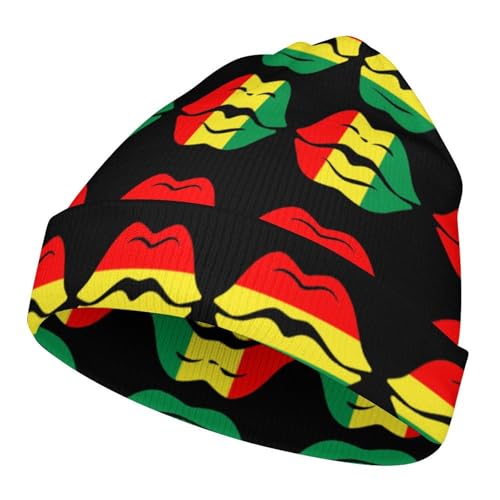 Juneteenth Lips Freedom Day 1865 Kids Beanie Hat for for Girls Boys Children Cap Winter Knitted Chemo Cancer Headwear Accessories Gifts Decoration Black