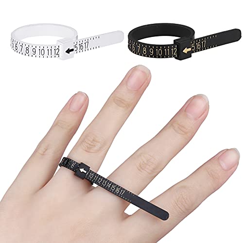 2 Pcs Ring Sizer Measuring Set, US Ring Sizer Jewelry Measuring Tool, Reusable Finger Size Measuring Tool, Ring Sizer Tool for Men Women and Children