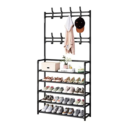 Upspirit Shoe Rack For Closet,Shoe Organizer With Hat Bag Coat Hanger Racks,Entryway Stand Shelf For Shoes Storage And Organization, 5 Tiers (60Cm) #TOP3