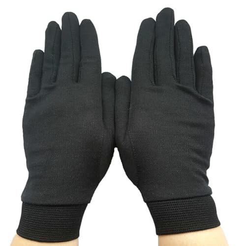 Genérico bajo guante de seda, protección contra el frío., Negro , 6