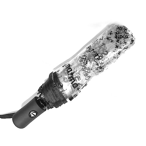 SvriTe Guarda-chuva transparente com função matemática, guarda-chuva grosso dobrável para mulher, guarda-chuva de PVC criativo, guarda-chuva automático, Automático