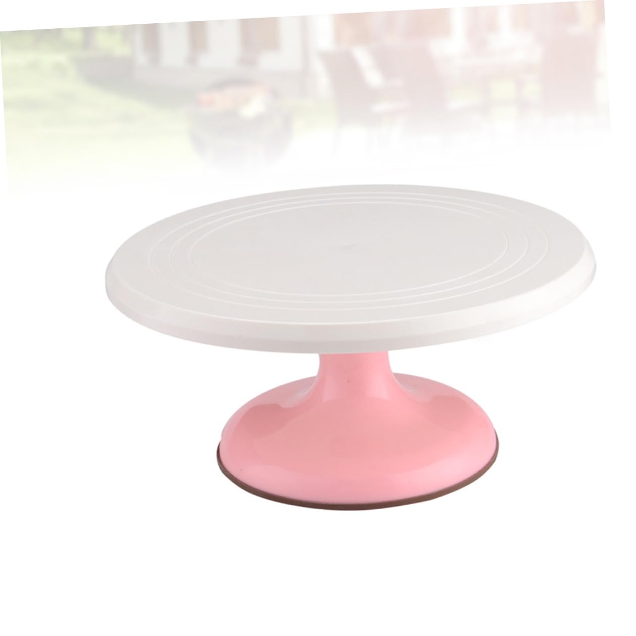 Artibetter Plato Rotatorio para Tartas Redondo Manual de Plástico Rosa