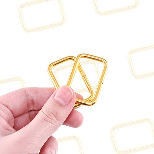 Swpeet 60Pcs 5/4 Inch, 32mm Gold Metal Rectangle Ring - Image 4