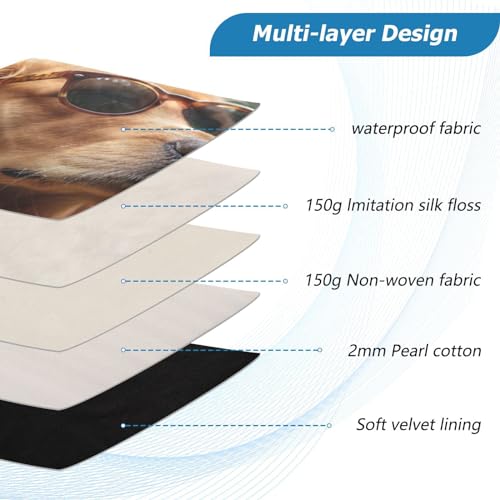 Funda para portátil 13-14 pulgadas con diseño de perros y gafas de sol miniatura 4