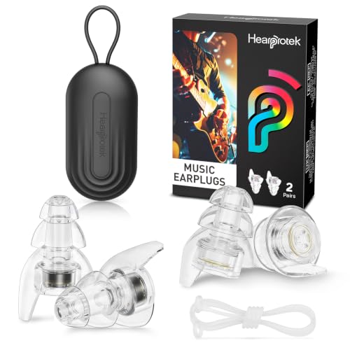 Image of Hearprotek Concert Ear Plugs, 2 Pairs High Fidelity Ear Plugs for Musicians