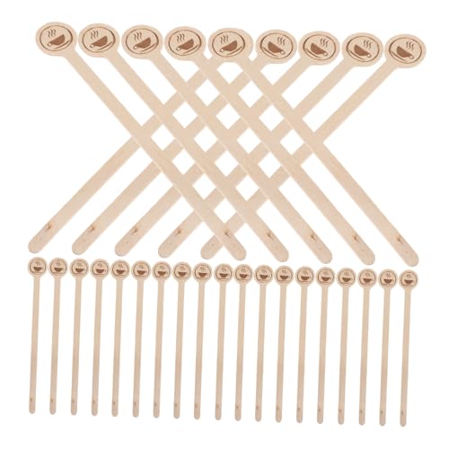Veemoon 100 Piezas Barra de agitación de café de Madera cucharadita de Madera Suministros de café para la estación de café Estibros de café boscos palitos de café Beige