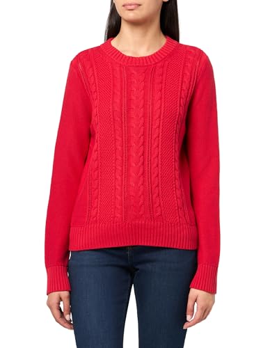 Image of GAP Women's Cable Crewneck Sweater, Modern Red, Small Petite