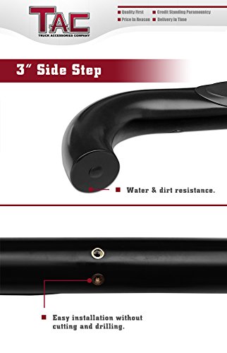 Tac Side Steps Fit 2004-2023 Nissan Titan Crew Cab / 2016-2023 Nissan Titan Xd Crew Cab Truck Pickup 3" Black Side Bars Nerf Bars Running Boards (2 Pieces) #TOP5
