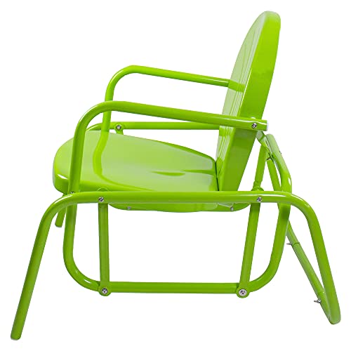 Northlight Outdoor Retro Metal Tulip Glider Patio Chair, 32\", Green