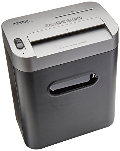 Amazon Basics 8-Sheet High-Security Micro-Cut Paper, CD, and Credit Card Shredder with Pullout Basket