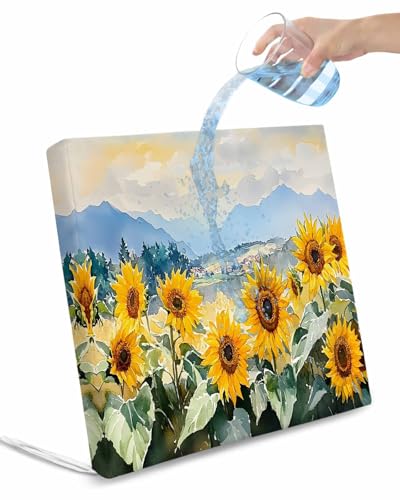 Hokiten Sunflower Summer Outdoor Cushion Chair Cover Set of 4 - Waterproof Couch Seat Covers, Farmhouse Field Vintage Flowers Patio Furniture Protector Cushions Slipcovers for Sofa/RV, 22