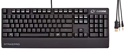 Ozone Gaming Strike Pro -OZSTRIKEPROUSBN- Switches mecánicos Brown MX, Retroiluminación Led, Anti-Ghosting, Layout Americano, Color Negro Cover
