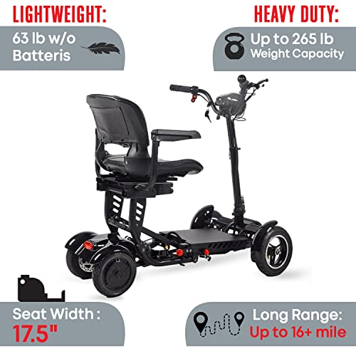 image for Darkshadows by MaritSA - Foldable 4 Wheel Mobility Scooter for Seniors