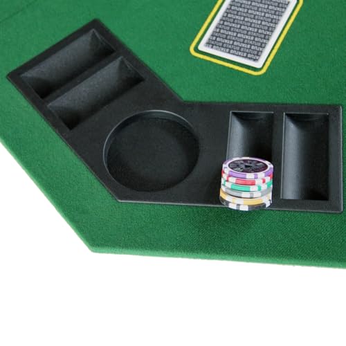 Mesa de poker plegable octogonal con portavasos y bandejas miniatura 3