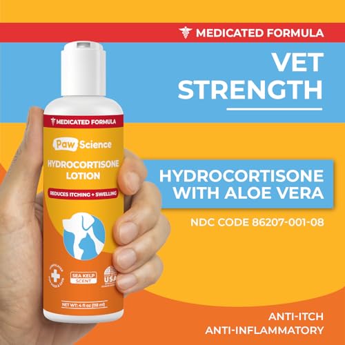 Image of Paw Science Anti-Itch Hydrocortisone Moisturizing Lotion for Dogs & Cats - Hot Spot Treatment, Dog Itching Skin Relief, Itchy Hotspots Cream, Medicated Ointment for Irritation & Rash