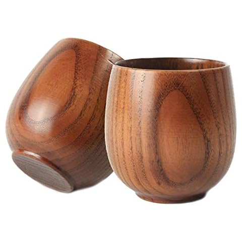 2 Piezas Copa de Madera Taza de Té de Madera Jujube Utensilio de Madera Cover