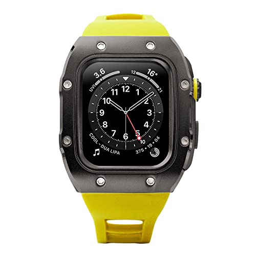 Boîtier en métal une pièce et bracelet en silicone pour Apple Watch antichoc 44mm