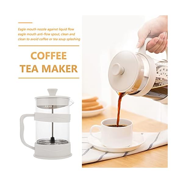 Cabilock 350ml Glass Coffee Making Pot Teapot with Infuser Tea Maker Loose Tea Leaf Tea Pot Coffee Water Small Kettle Filter Set Warmer Teakettle for Home Office - Image 9