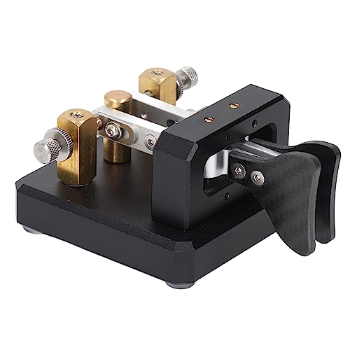 Image of CW Key, Good Workmanship Easy Tapping Automatic Morse Code Key Carbon Fiber Paddles Silver Contact for Training (Black)