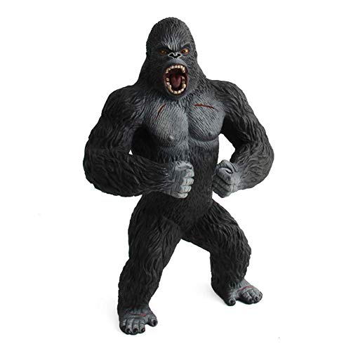 Zhuan Gorilla Sculpture Kings Of The Jungle Outdoor Garden Statue Home Decoration Animal Model Collection Ornaments Children's Toys Gifts 13 X 7 X 19Cm #TOP2