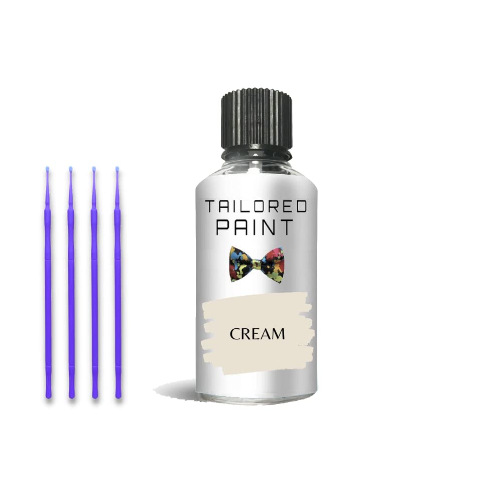 Interior Kitchen/Bathroom Gloss Enamel Paint 30ml House Touch Up Pen With Brush Quick Dry & Waterproof For Appliances Microwave, Sink, Cooker, Shower, Fridge, Radiator, Metal (Cream)