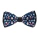 BoomDragon Men's Boys Pre-Tied Bow Tie for Party, Festivals, Graduation, Fashion Blue Christmas Snowman Creative Cravat Necktie