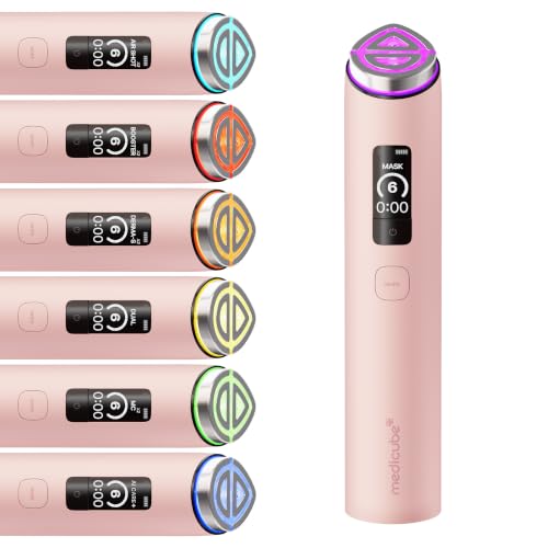medicube Booster Pro X2™ - 7 in 1 Glow Beauty Device, 2X Glow Care, Pink | 7-IN-1 Korean Skincare Device - 2X Care for Glow, Pores, Skin Definition & Radiance, Customized Dual & Mask Modes, Pink