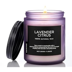 M&SENSE アロマキャンドル ミニ キャンドル ラベンダー・シトラスの香り 燃焼時間50時間 200g ソイワックス ジャーキャンドル ホワイトデー バレンタイン 母の日 バレンタイン リラックス ギフト プレゼント" 