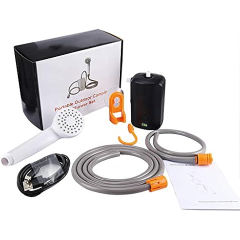 Yesbon Handheld Camping Shower, 4400mAh Battery Powered USB Rechargeable Pump for Camping, Hiking, Traveling, IPX6 Waterproof Cover