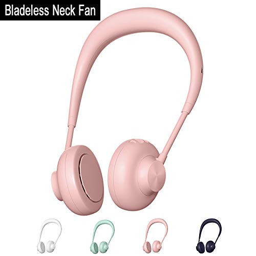 Allfourior 2020 Portable Bladeless Neck Fan  Personal Hands Free USB Mini Rechargeable Breeze Quiet Air Multiplier Cooler with 3 Level Air Flow and 360 Degree Rotations for Outdoor Office and Travel