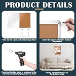 Cholemy Enclosed Bulletin Lockable Cork Case Notice Board 48 x 36 Inch Weatherproof Bulletin Board with Aluminum Frame Mounting Screws Outdoor for School Office Wall Display Pictures(Silver) - Image 3